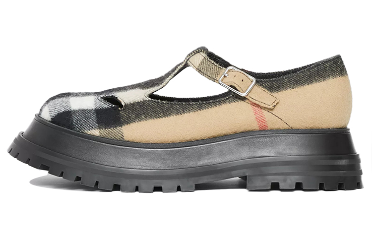 (Women) Burberry Wool Plaid Platform Sneakers 'Classic Beige' 80343001