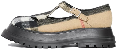 (Women) Burberry Wool Plaid Platform Sneakers 'Classic Beige' 80343001 (Women) Burberry Wool Plaid Platform Sneakers 'Classic Beige' 80343001