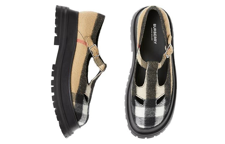 Shop (Women) Burberry Wool Plaid Platform Sneakers 'Classic Beige' 80343001