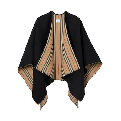 (Women) Burberry Wool Shawl in Black (Japanese/Western Style) 8018496