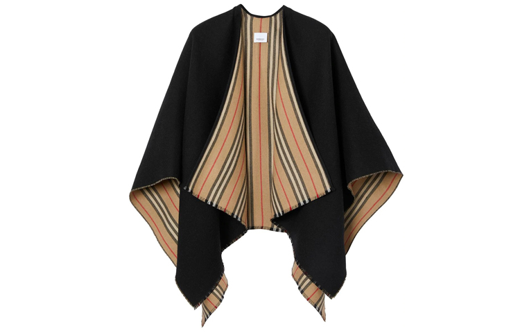 Order (Women) Burberry Wool Shawl in Black (Japanese/Western Style) 8018496