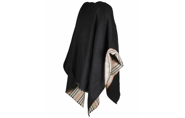 Shop (Women) Burberry Wool Shawl in Black (Japanese/Western Style) 8018496