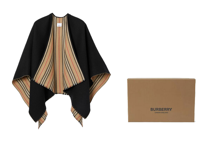 Details for (Women) Burberry Wool Shawl in Black (Japanese/Western Style) 8018496