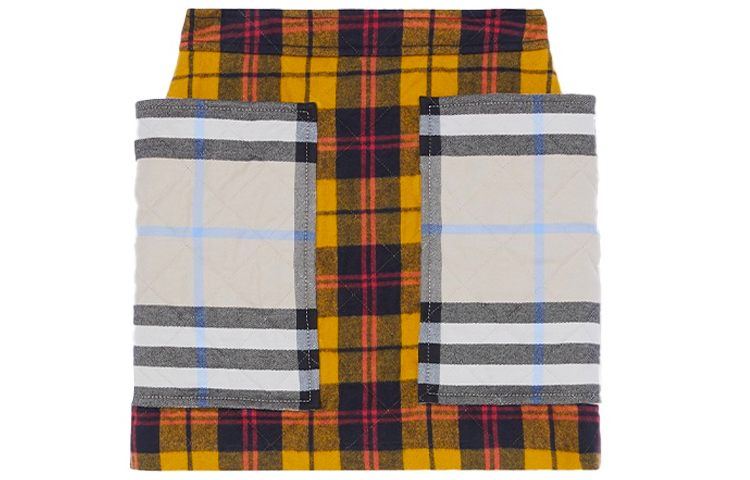 Order (Women) Burberry Yellow Plaid A-Line Skirt with Logo Print Design. 80391101