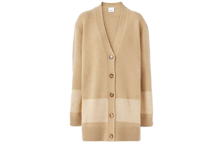 (Women) Burberry Yellow Wool Blend Button-Up Knit Cardigan Sweater. 80452111 圖 2