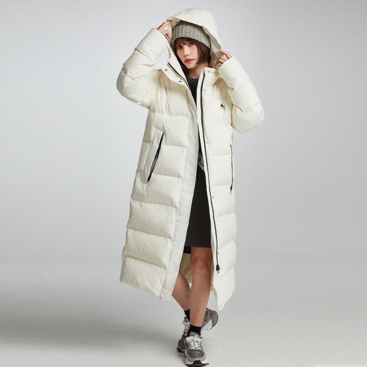 Lookbook (W) BURTON 長款白色羽絨外套 全拉鍊連帽大衣 99905999100