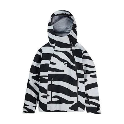 (Women) BURTON AG GORE-TEX 3L Zebra Print Windproof Waterproof Ski Jacket Black/White 23537101961