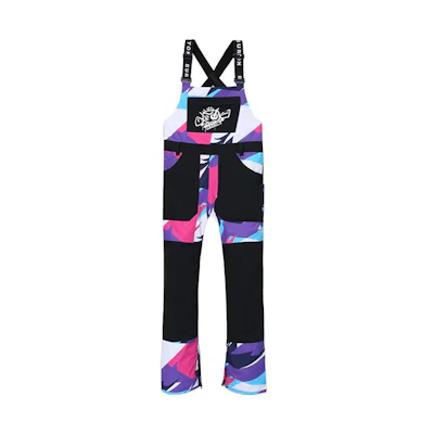 (Women) BURTON LOL Waterproof Graffiti Ski Bib Pants Purple - Breathable & Durable. 77700199395