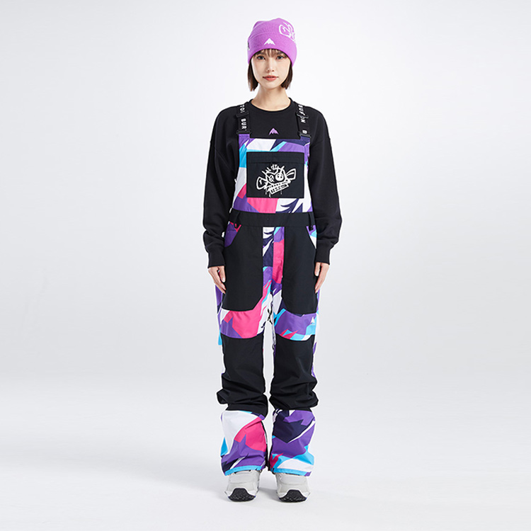 Lookbook (Women) BURTON x LOL  Waterproof Graffiti Ski Bib Pants Purple - Breathable & Durable. 77700199395