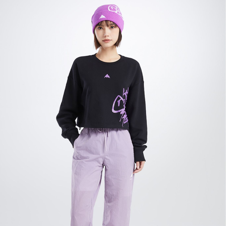 Lookbook (Women) Burton x LOL Black Graphic Crewneck Pullover Casual Sweatshirt 33300199001