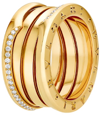 (W) BVLGARI 18K金戒指 女款 半鑲鑽石 - 金色 359154 Order (W) BVLGARI 18K金戒指 女款 半鑲鑽石 - 金色 359154