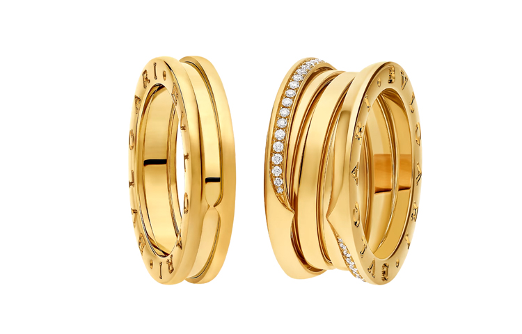 Purchase (W) BVLGARI 18K金戒指 女款 半鑲鑽石 - 金色 359154