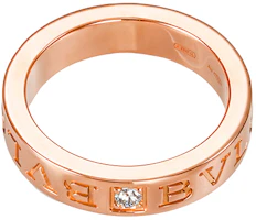 Shop (W) BVLGARI 18K玫瑰金鑽石戒指 女款 - 優雅甜美設計 AN854185
