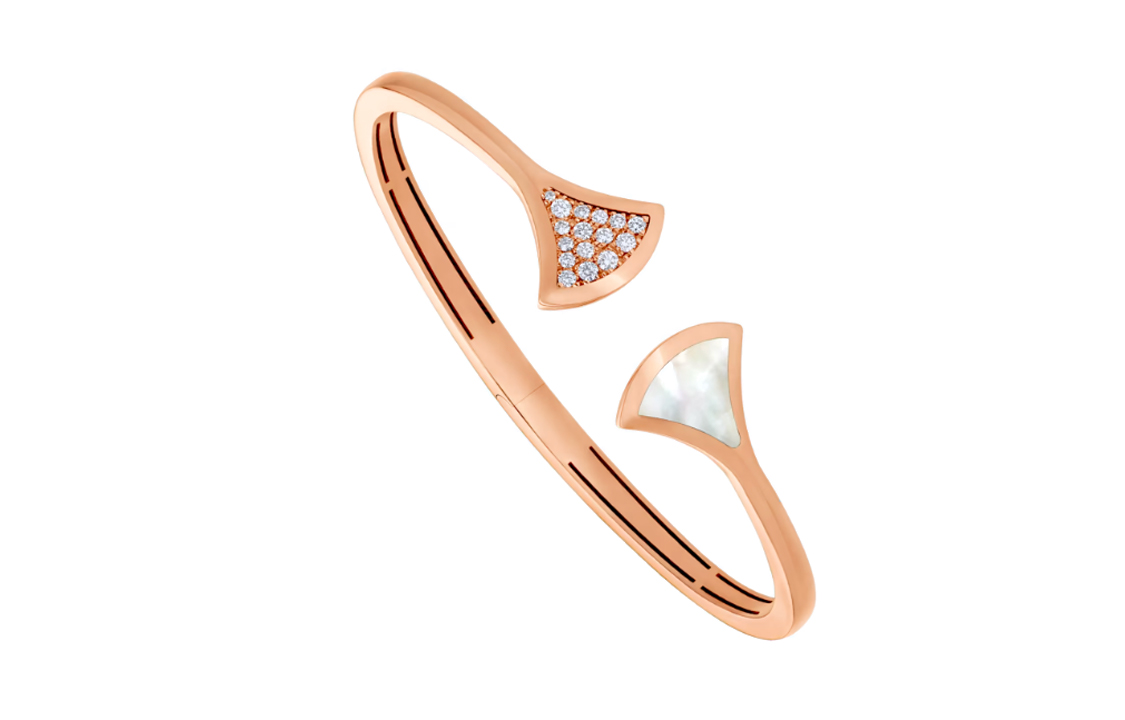 (Women) BVLGARI 18K Rose Gold Fan-Shaped Bracelet for Women - Solid Rose Gold. 356741