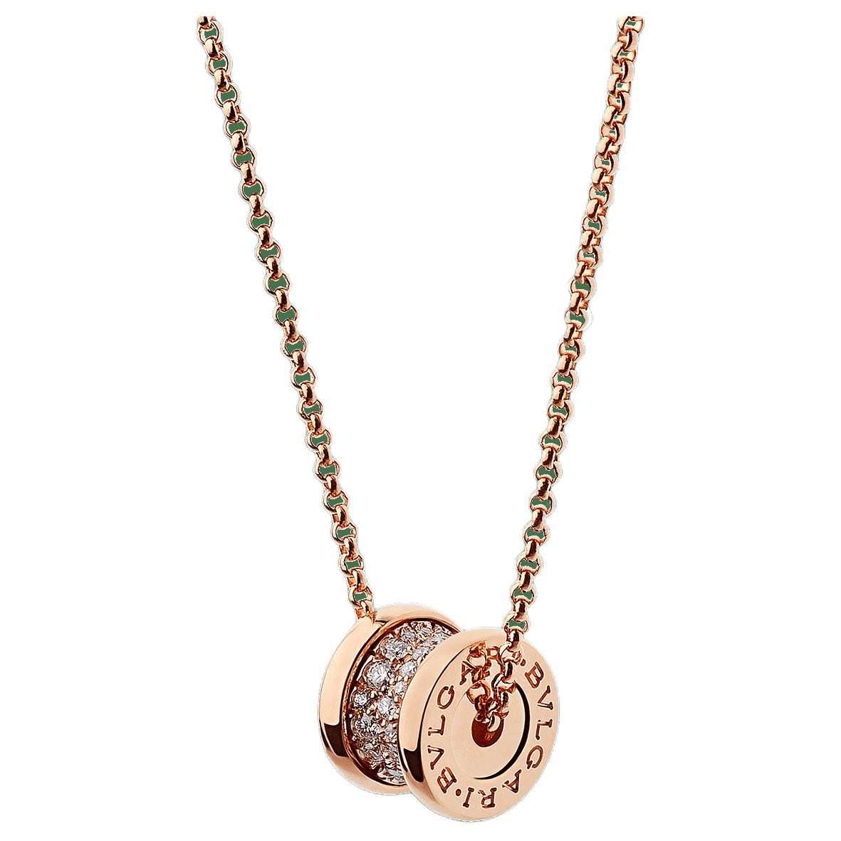 (Women) BVLGARI B.ZERO1 18K Rose Gold Necklace for Women - Logo Design. CL857518