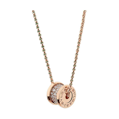 (Women) BVLGARI B.ZERO1 18K Rose Gold Necklace for Women - Logo Design. CL857518