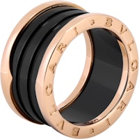 (Women) BVLGARI B.ZERO1 4-Band Black Ceramic 18K Rose Gold Ring for Women. AN855563 (Women) BVLGARI B.ZERO1 4-Band Black Ceramic 18K Rose Gold Ring for Women. AN855563