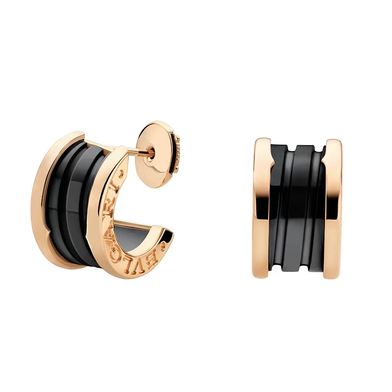 (Women) Bvlgari B.Zero1 Black Ceramic Rose Gold  Earrings Pair. OR85609134705