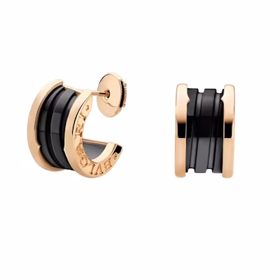 (Women) Bvlgari B.Zero1 Black Ceramic Rose Gold Earrings Pair. OR85609134705