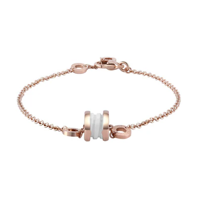 (Women) BVLGARI B.ZERO1 Ceramic Pendant 18k Rose Gold Bracelet. BR858158