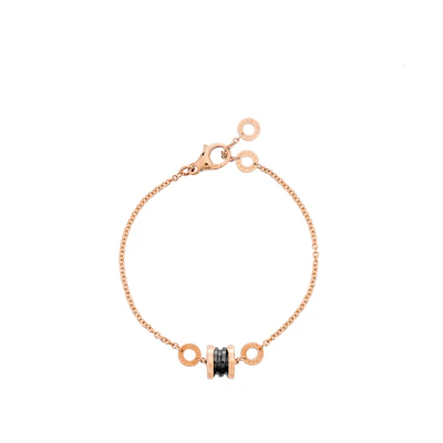 (Women) BVLGARI B.ZERO1 Ceramic Pendant 18K Rose Gold Bracelet for Women. BR858157
