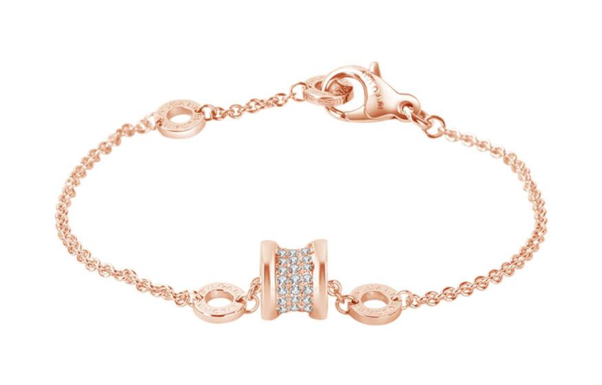 (Women) BVLGARI B.ZERO1 Diamond 18K Rose Gold Bracelet for Women. BR857358
