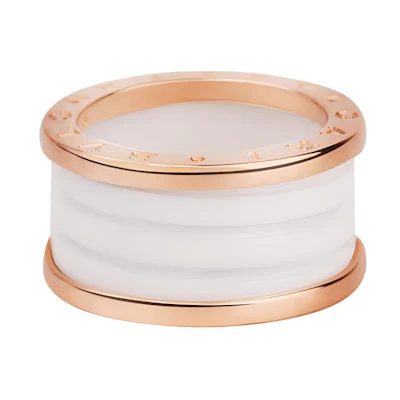 (Women) BVLGARI B.ZERO1 Four-Band 18K Rose Gold Logo Ring for Women - Rose Gold. B.zero1