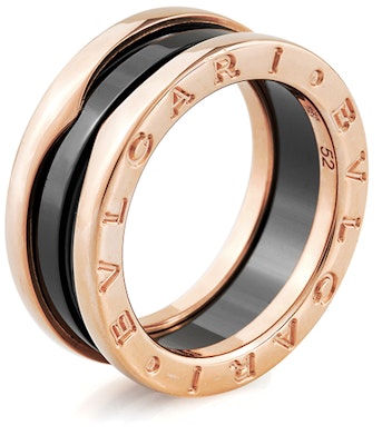 (W) BVLGARI B.ZERO1 玫瑰金陶瓷窄版雙環戒指 女款 AN855962 Purchase (W) BVLGARI B.ZERO1 玫瑰金陶瓷窄版雙環戒指 女款 AN855962