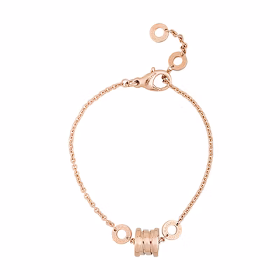 (Women) BVLGARI B.ZERO1 Series 18K Rose Gold Triple Spiral Bracelet. BR857254