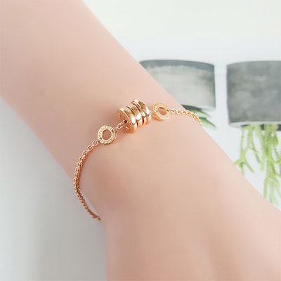 (W) BVLGARI B.ZERO1 系列 18K 玫瑰金三圈手鐲 BR857254 1