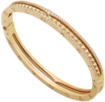Order (W) BVLGARI B.ZERO1 單圈金手鏈,鑲鉆外圈及飾釘內層設計 女款 BR859028