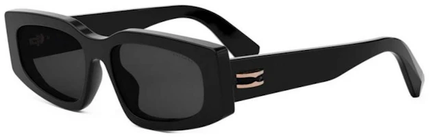 (Women) BVLGARI Black Irregular Acetate Sunglasses with Logo Temples BV40014I (Women) BVLGARI Black Irregular Acetate Sunglasses with Logo Temples BV40014I