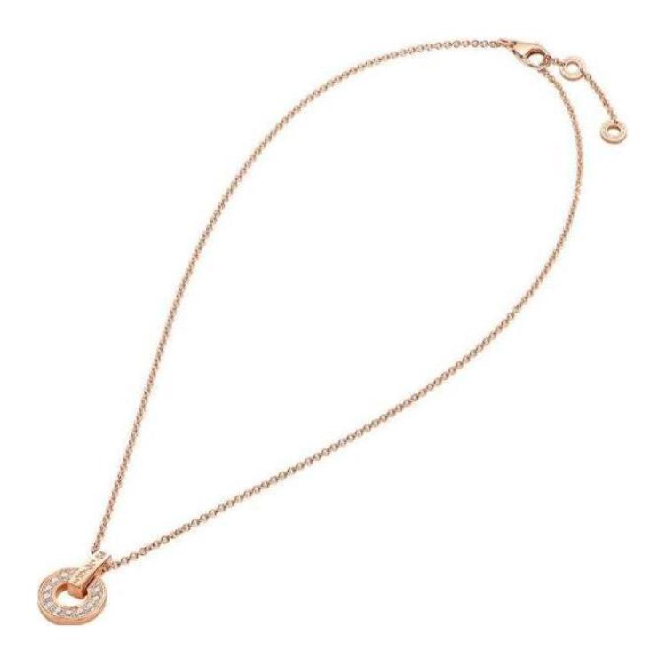 (Women) BVLGARI Bvlgari Bvlgari Rose Gold Diamond Logo Necklace for Women. 357312 圖 3