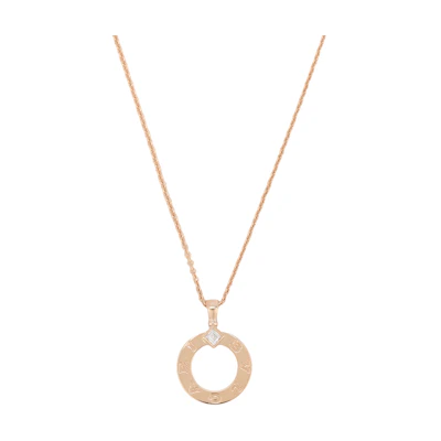 (Women) BVLGARI Bvlgari Rose Gold 18K Diamond Pendant Necklace for Women. 361077