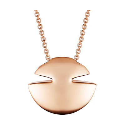 (Women) BVLGARI Cabochon Teardrop Pendant Necklace 18K Rose Gold for Women. 361199