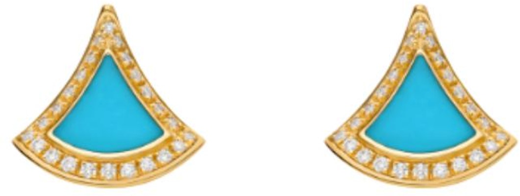 (W) BVLGARI Divas'' Dream 18K金女款耳環-青綠色扇形設計 361442 Buy (W) BVLGARI Divas'' Dream 18K金女款耳環-青綠色扇形設計 361442