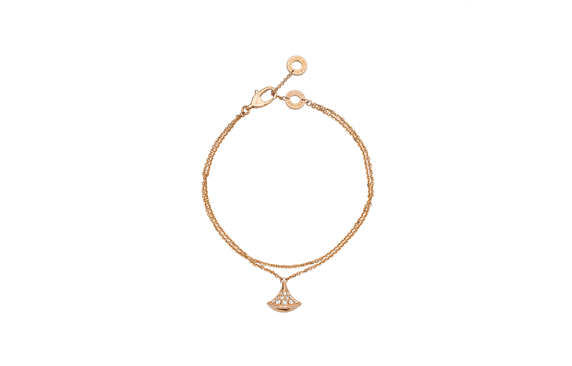 Purchase (W) BVLGARI DIVAS'' DREAM 18K玫瑰金鑽石扇形吊飾手鍊 女款 BR857363