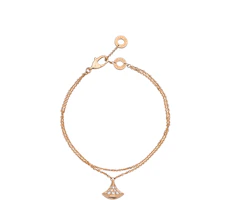 Purchase (W) BVLGARI DIVAS'' DREAM 18K玫瑰金鑽石扇形吊飾手鍊 女款 BR857363