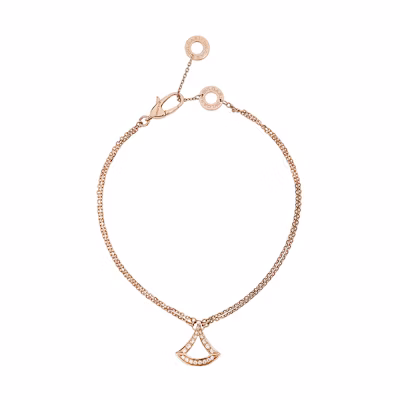 (Women) BVLGARI DIVAS' DREAM 18K Rose Gold Filigree Fan Bracelet for Women. BR858254