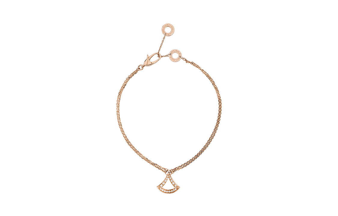 Lookbook (W) BVLGARI DIVAS'' DREAM 18K玫瑰金鏤空扇形女性手鍊 BR858254