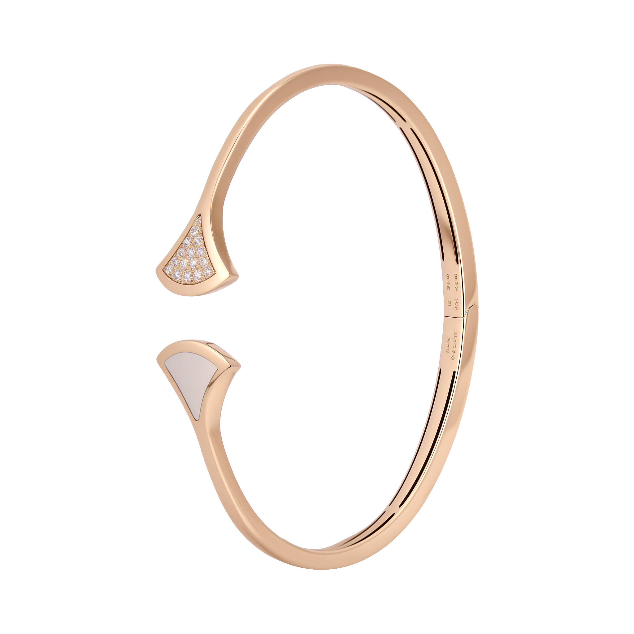 (Women) BVLGARI Divas' Dream Diamond Fan 18k Rose Gold Bracelet for Women. BR858680