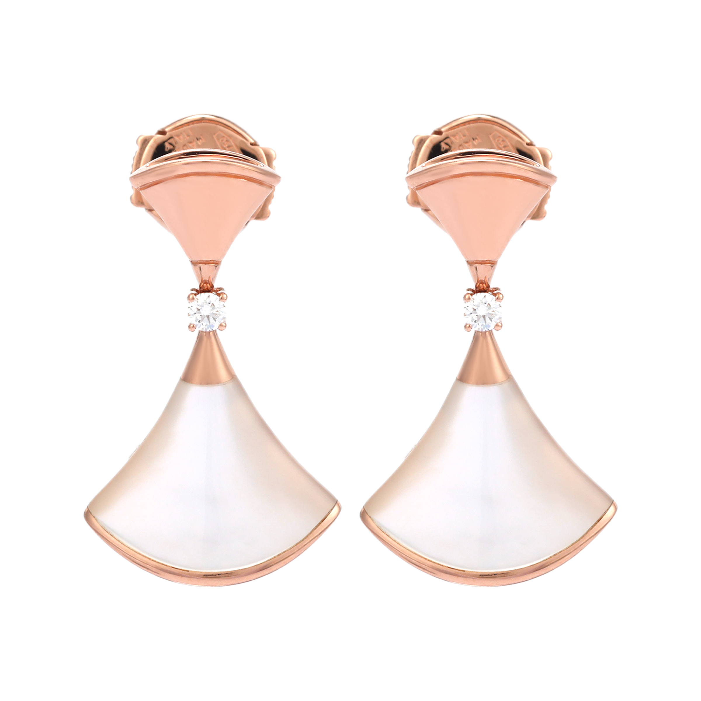 (Women) BVLGARI Divas' Dream Fan Pendant 18K Rose Gold  Earrings. OR857283-350740