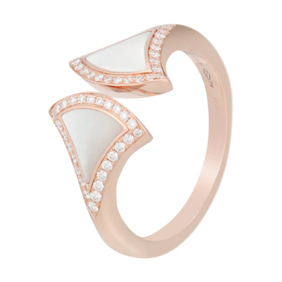 (Women) BVLGARI DIVAS' DREAM Luxury Mother-of-Pearl Ring Elegant Design 358927