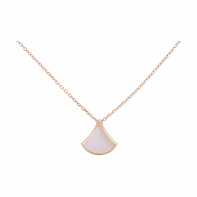 (Women) BVLGARI DIVAS' DREAM Mini Fan Necklace White Mother-of-Pearl 18K Rose Gold CL859984-360209