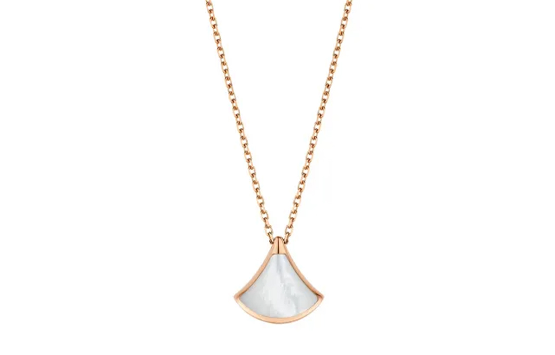 (Women) BVLGARI DIVAS' DREAM Mini Fan Necklace White Mother-of-Pearl 18K Rose Gold CL859984-360209 圖 2