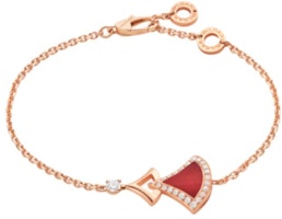 (Women) BVLGARI DIVAS’ DREAM Red Carnelian Fan 18k Rose Gold Bracelet for Women. BR859851 (Women) BVLGARI DIVAS’ DREAM Red Carnelian Fan 18k Rose Gold Bracelet for Women. BR859851