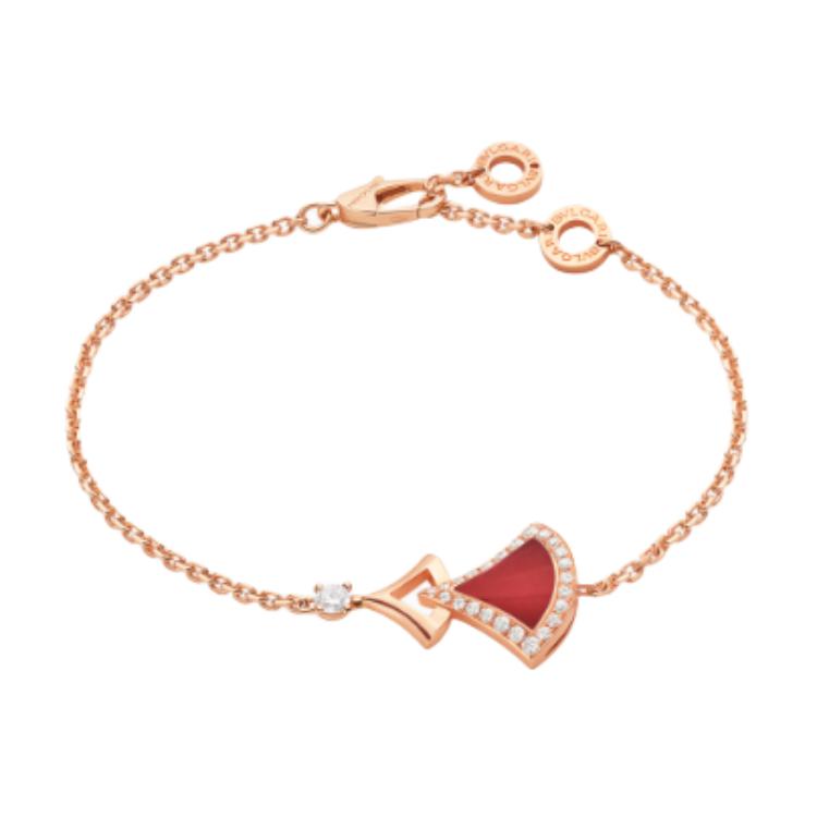 Order (W) BVLGARI DIVAS'' DREAM 紅玉髓扇形18K玫瑰金女士手鍊 BR859851