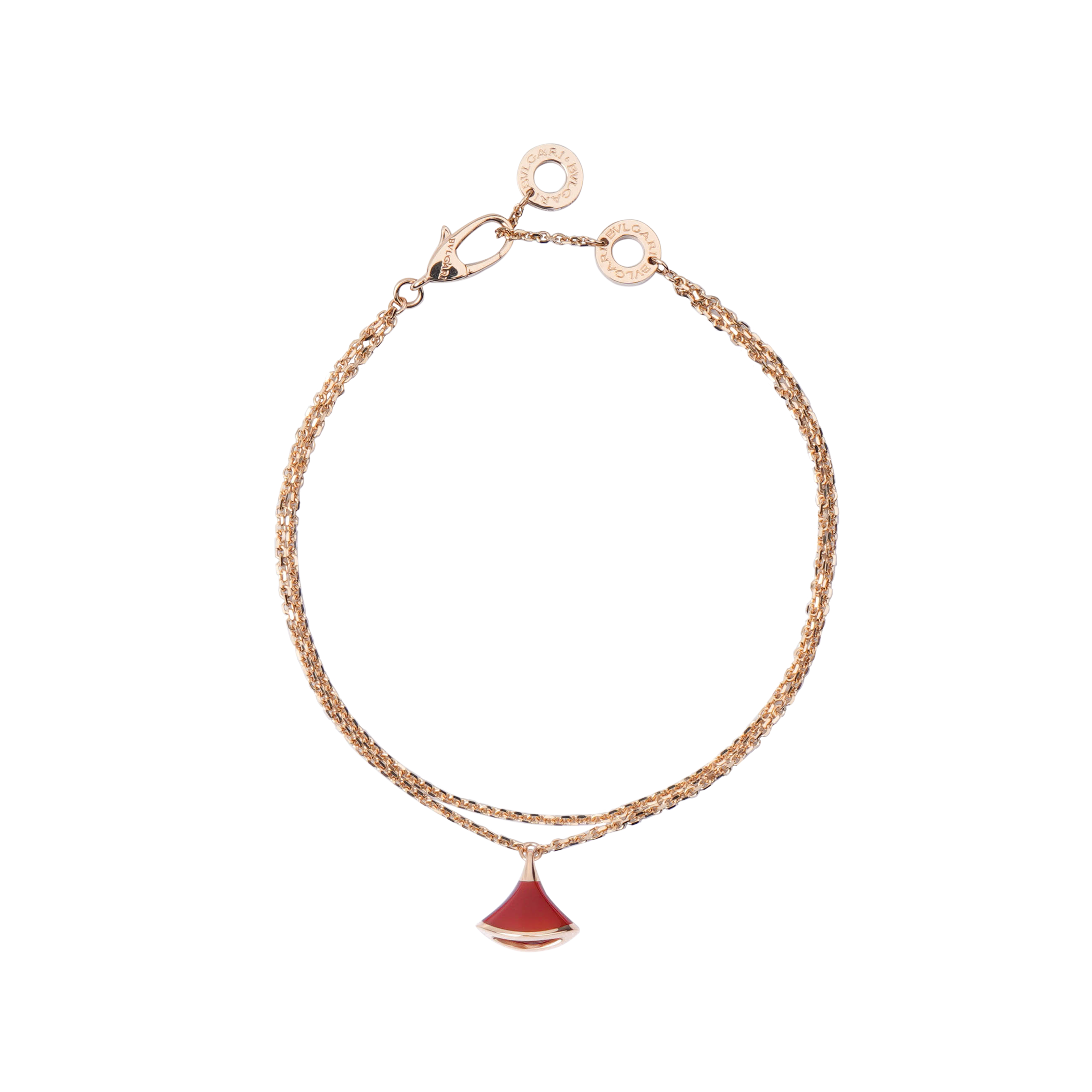 Purchase (W) BVLGARI DIVAS'' DREAM 紅玉髓18K玫瑰金扇形手鏈 女款 BR857194