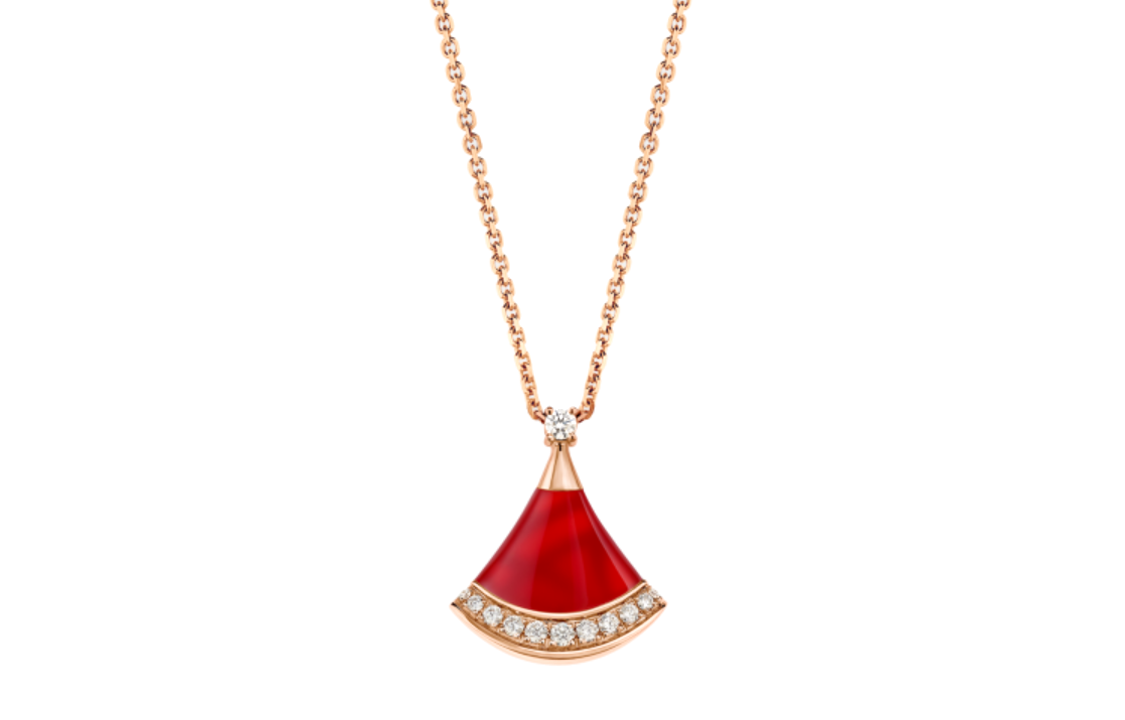 (Women) BVLGARI Divas' Dream Red Fan 18K Rose Gold Necklace for Women. 361251 圖 4