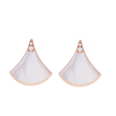(Women) BVLGARI DIVAS’ DREAM Rose Gold Diamond & Mother-of-Pearl Earrings for Women OR857535-352600